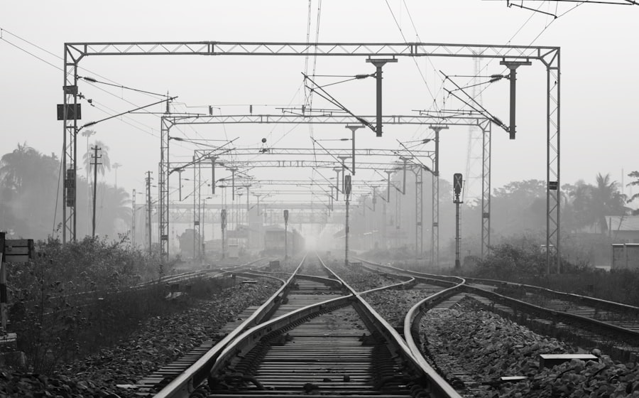 Vías de ferrocarril y agujas